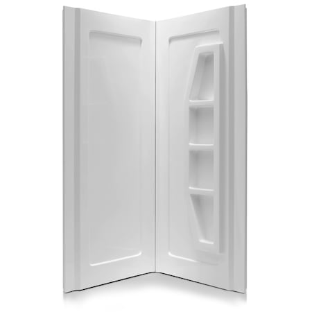 Anzzi Gradient 36" x 36" x 74" DIY Friendly Corner Shower Surround in White SW-AZ006WH